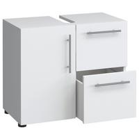 Waschbeckenunterschrank Flandu B: 61 cm Weiß Dekor - Schwarz/Weiß, KONVENTIONELL, Holzwerkstoff (61/51/32cm) - MID.YOU