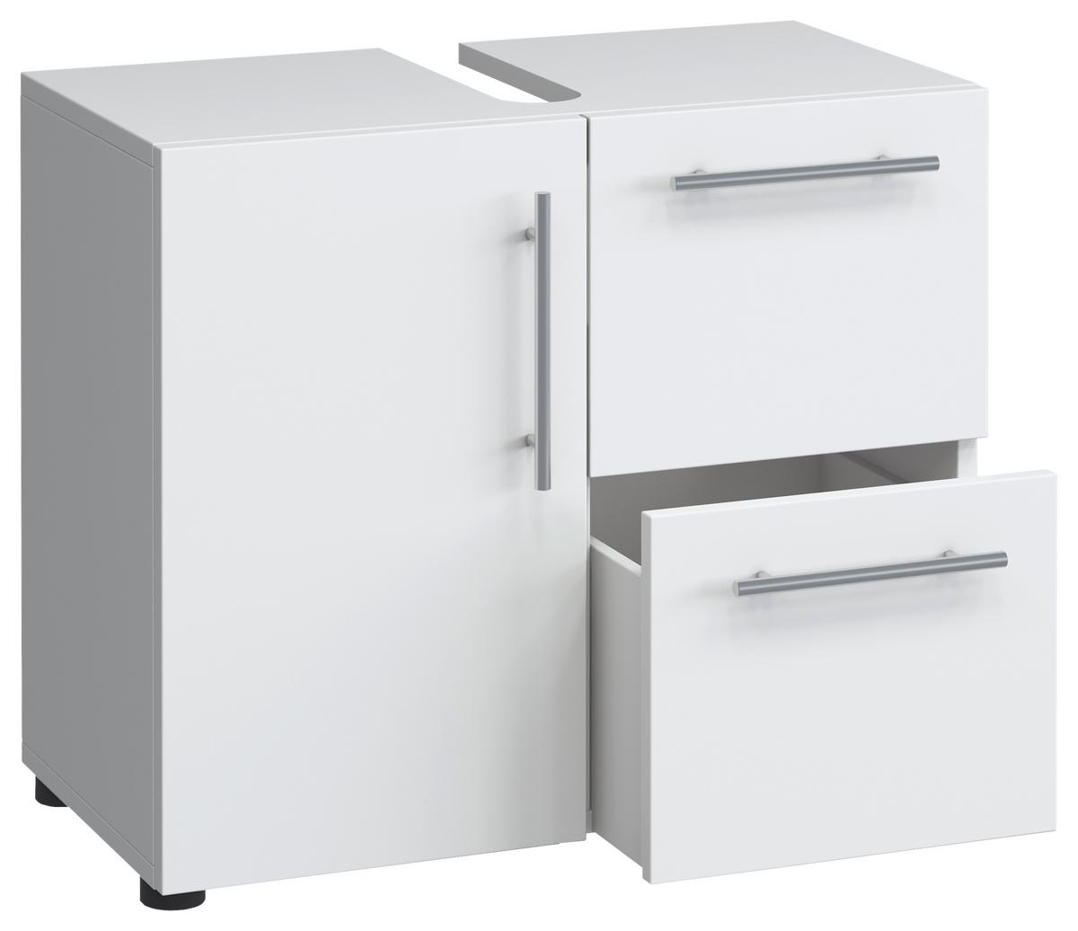 Waschbeckenunterschrank Flandu B: 61 cm Weiß Dekor - Schwarz/Weiß, KONVENTIONELL, Holzwerkstoff (61/51/32cm) - MID.YOU