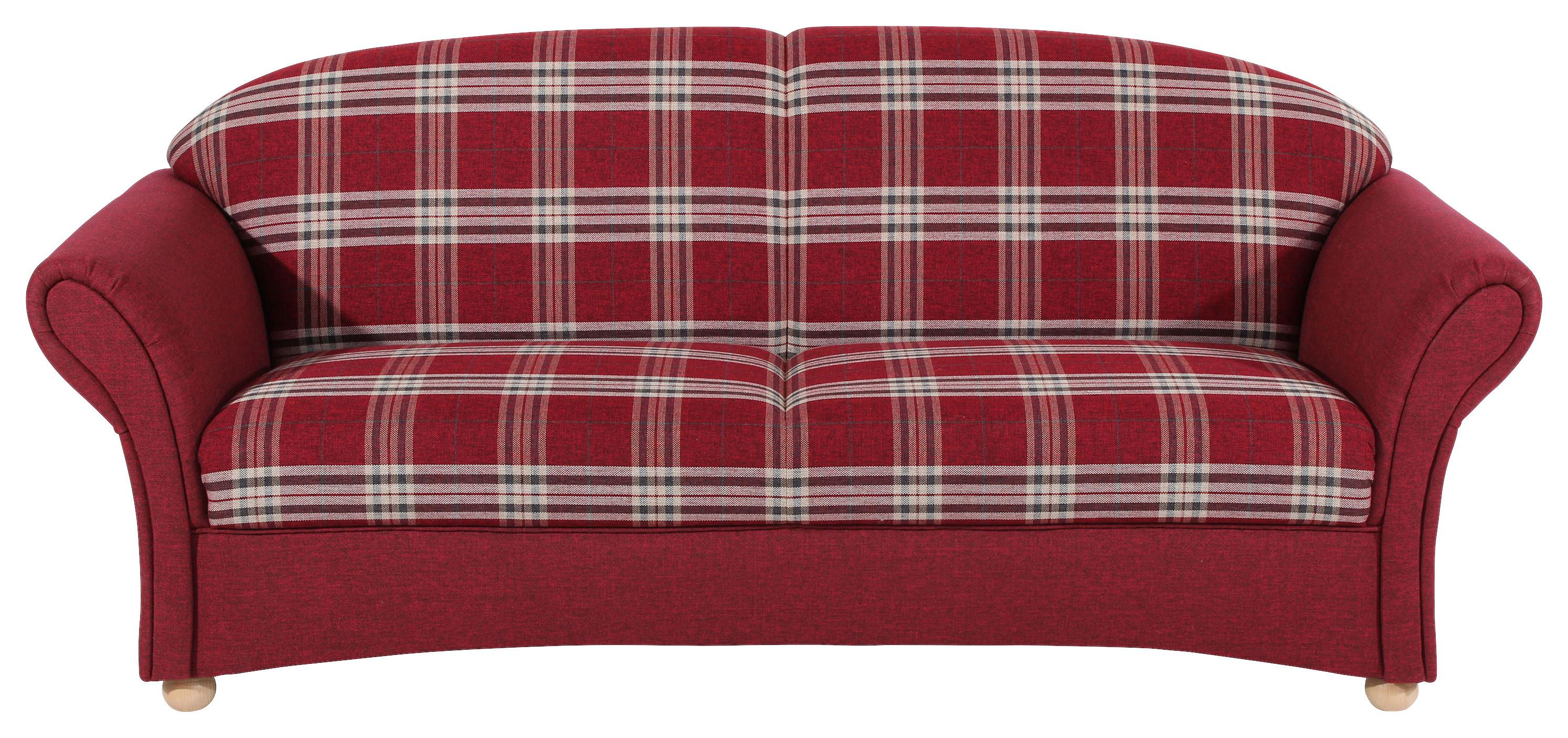 3-sitzer-sofa Corona Rücken Echt, Rot - Buchefarben/Rot, Design, Textil (202/85/81cm) - Max Winzer