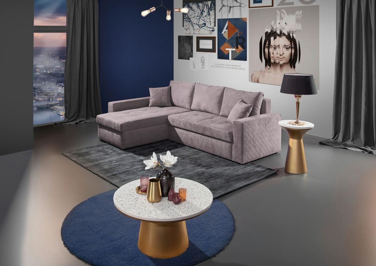 Ecksofa Barkley - Rot/Hellgrau, KONVENTIONELL, Textil (176/243cm) - MID.YOU