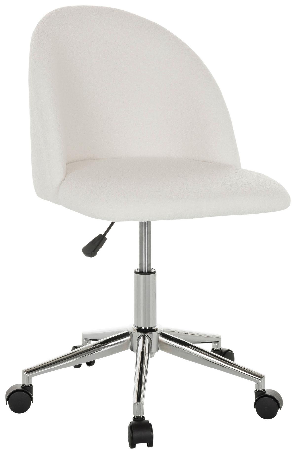 Drehstuhl Solao Ted - Chromfarben/Weiß, Basics, Kunststoff/Textil (49/77-87/55cm) - MID.YOU