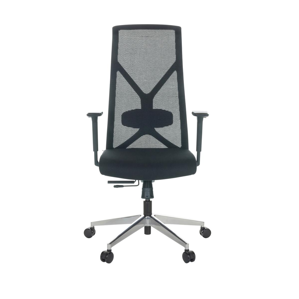 Drehstuhl Azurro B - Silberfarben/Schwarz, Basics, Kunststoff/Textil (69/119-128/60cm) - MID.YOU