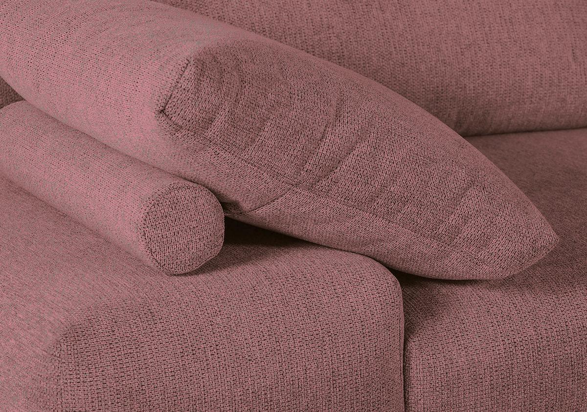 Ecksofa Bolzano - Schwarz/Altrosa, KONVENTIONELL, Textil (310/240cm) - MID.YOU