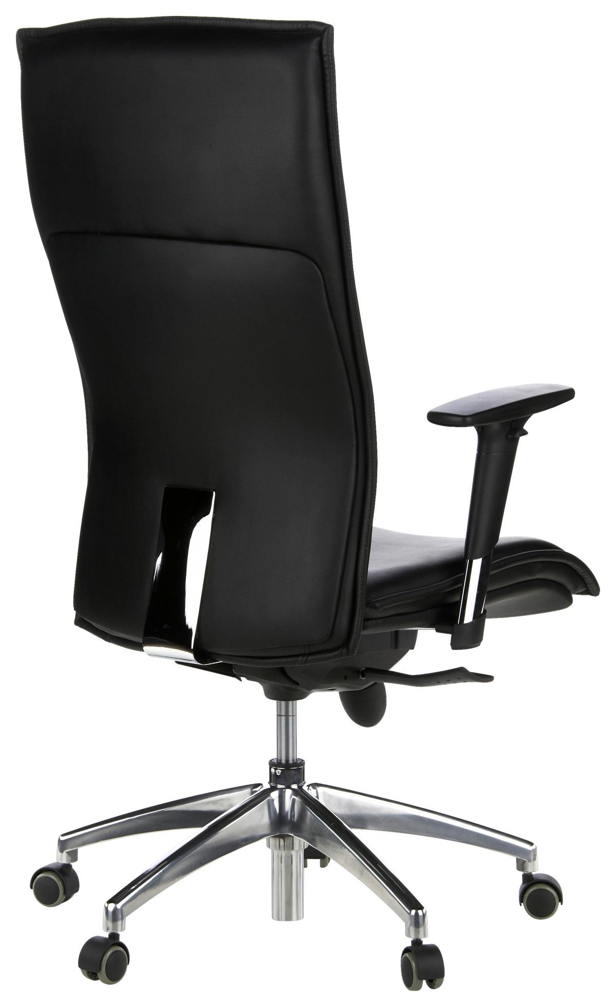 Drehstuhl Murano 20 Schwarz - Alufarben/Schwarz, MODERN, Leder/Kunststoff (59/133/52cm) - MID.YOU