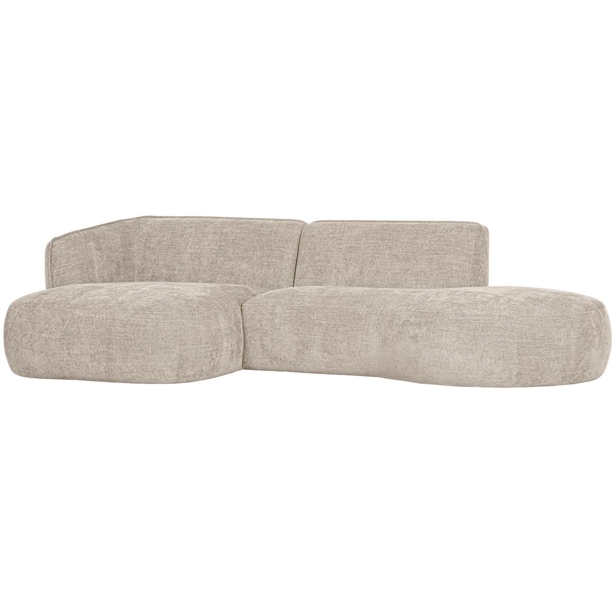 Ecksofa Polly Sandfarben S: 150x275cm - Sandfarben/Schwarz, Design, Textil (150/275cm) - Livetastic