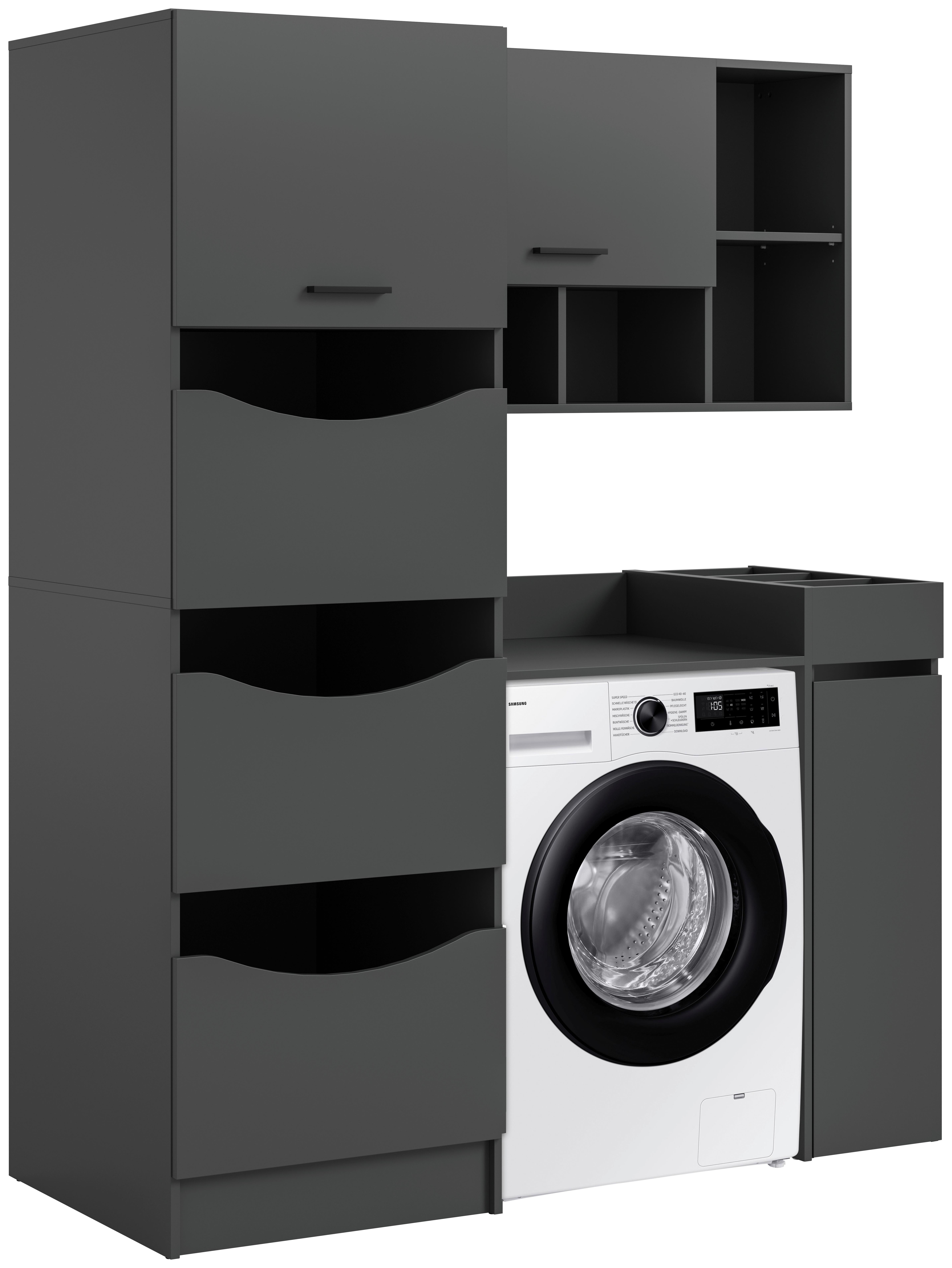 Prádelna Free Antracit - antracitová, Basics, kompozitní dřevo (126/195/68cm) - MID.YOU