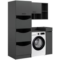 Prádelna Free Antracit - antracitová, Basics, kompozitní dřevo (126/195/68cm) - MID.YOU