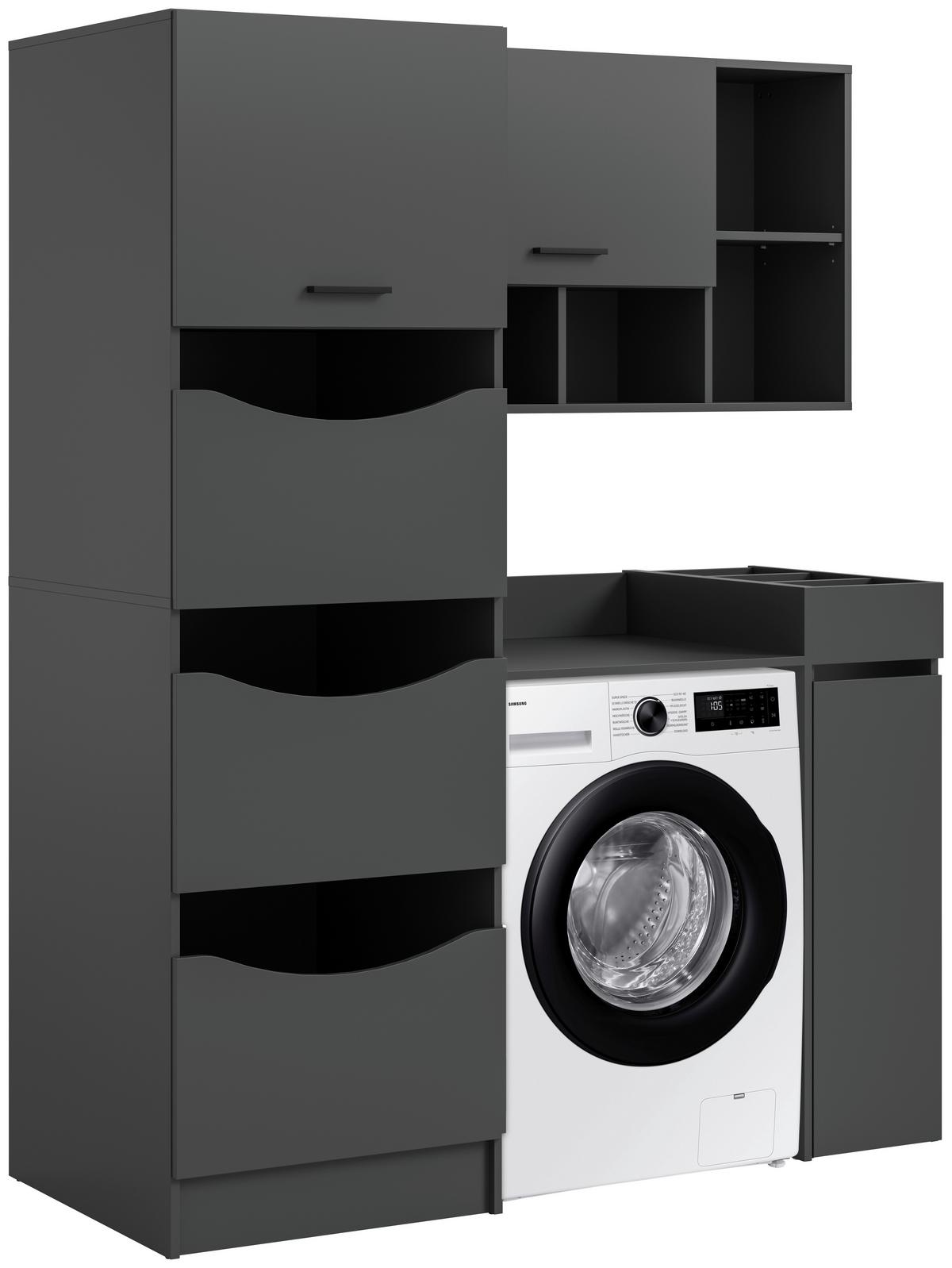 Prádelna Free Antracit - antracitová, Basics, kompozitní dřevo (126/195/68cm) - MID.YOU