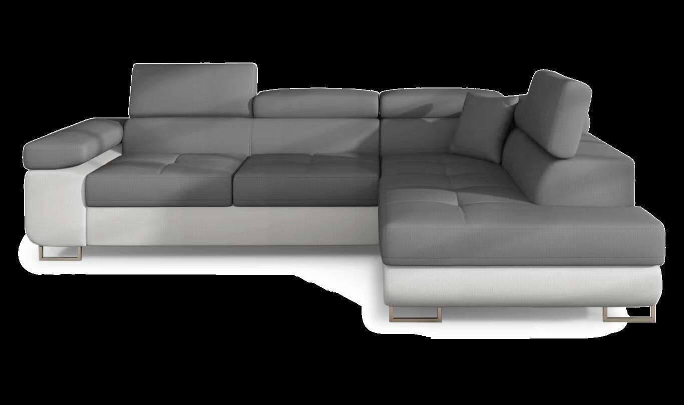 Ecksofa Anton Grau, Hellgrau S: 272x203 Cm - Chromfarben/Hellgrau, Design, Textil (272/203cm) - MID.YOU
