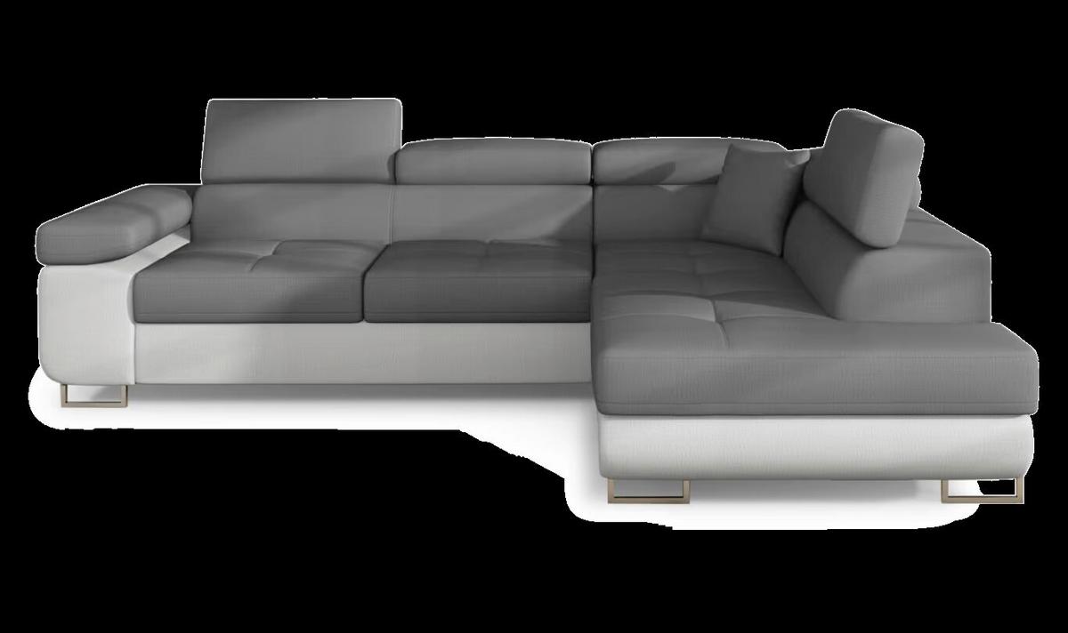 Ecksofa Anton Grau, Hellgrau S: 272x203 Cm - Chromfarben/Hellgrau, Design, Textil (272/203cm) - MID.YOU