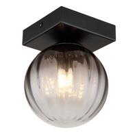 Wandleuchte 15216-1 - Klar/Schwarz, Design, Glas/Metall (12/15cm) - Globo