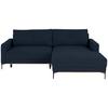 Ecksofa Bergamo - Royalblau/Schwarz, MODERN, Textil (238/162cm) - Ondega