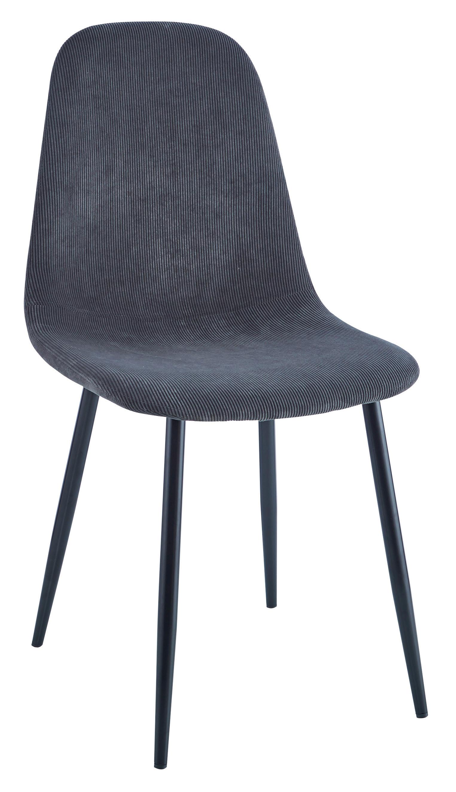 Jídelní Židle Cordula, Šedá - šedá/černá, Moderní, kov/textil (44,5/86,5/54cm) - Modern Living