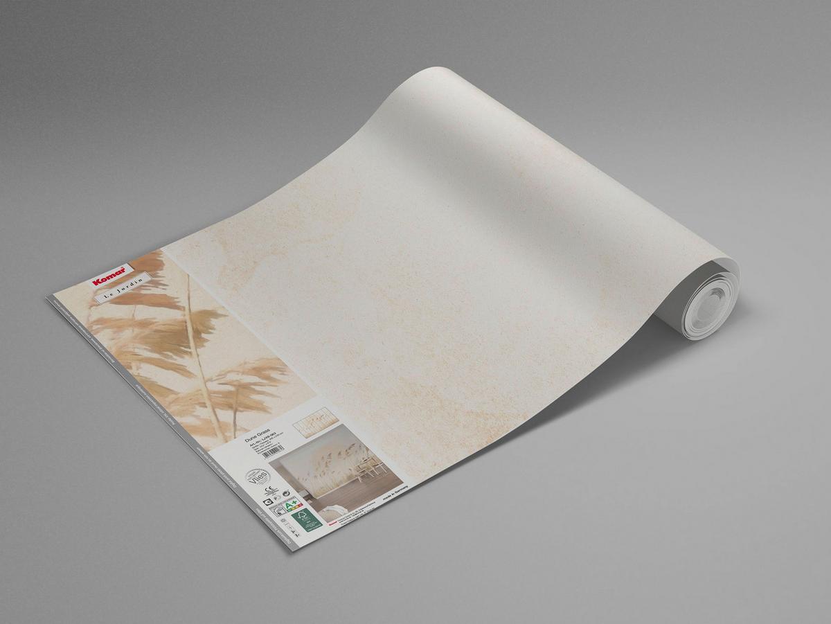 Vliestapete Dune Grass - Gelb/Braun, Basics (400/250cm) - Komar