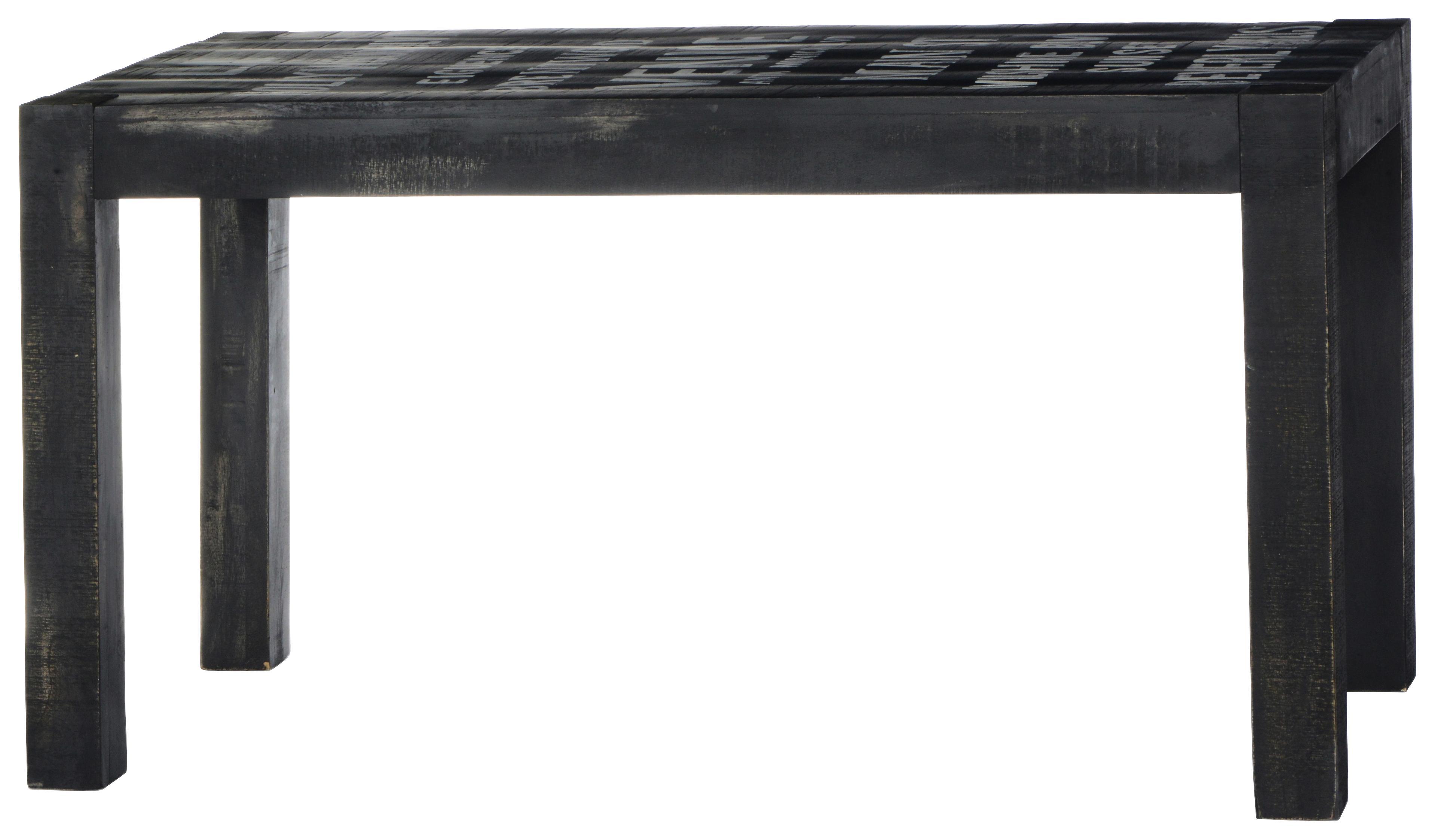 Schreibtisch Palma B: 140 cm Mangoholz - Schwarz/Braun, Basics, Holz (140/76/70cm)