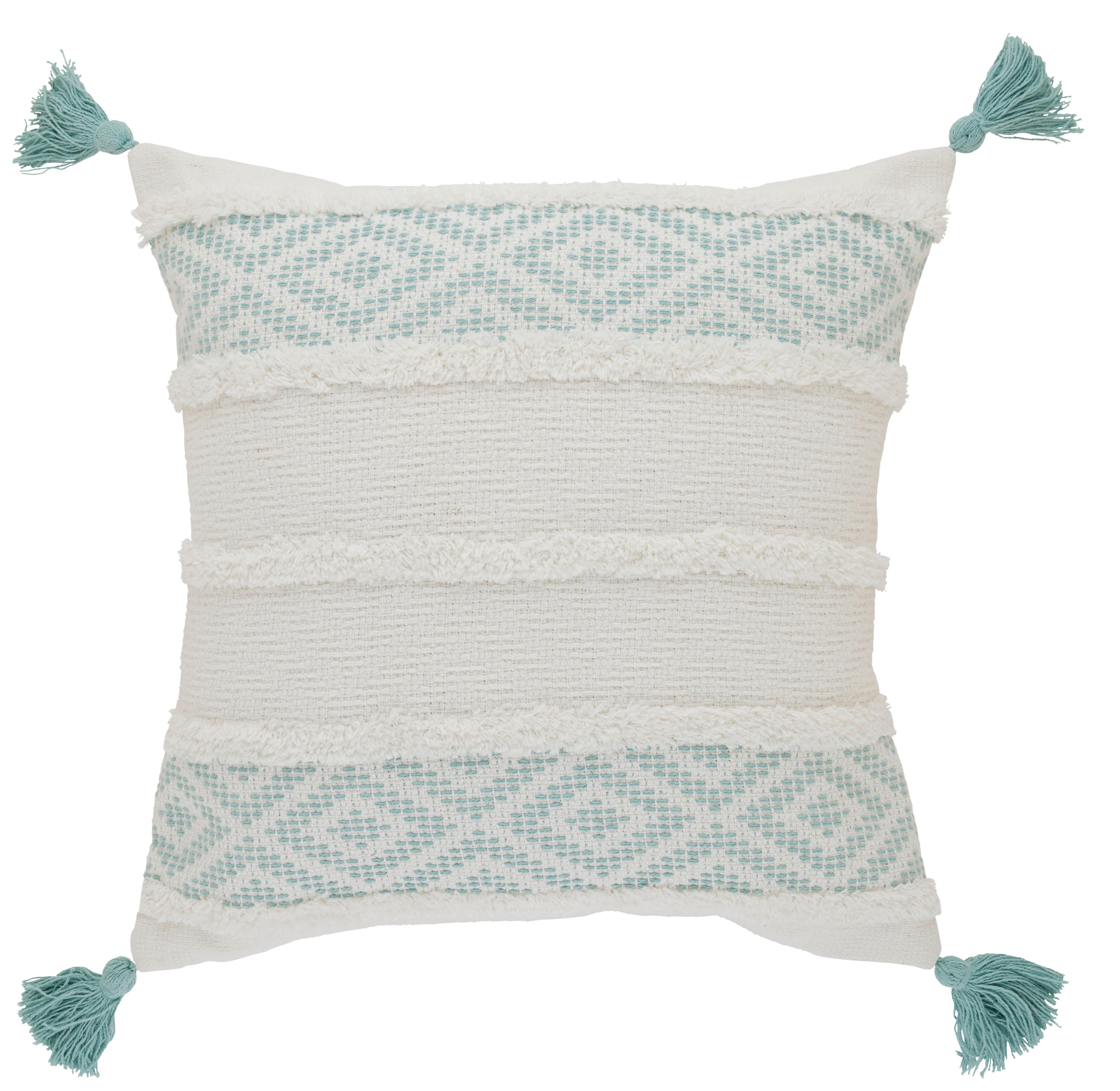 Dekoračný Vankúš Lucia, 45/45cm - modrá/biela, Štýlový, textil (45/45cm) - Premium Living