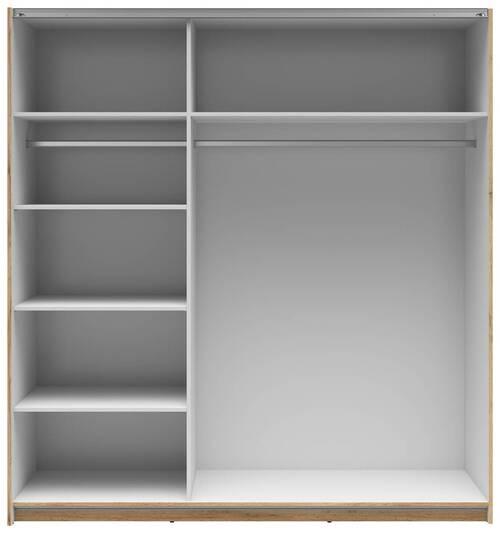 Schwebetürenschrank Tetrix - Klar/Eiche Wotan, MODERN, Glas/Holzwerkstoff (183/195,5/60cm) - MID.YOU