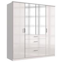 Šatní skříň CLACK bílá vysoký lesk - bílá/barvy stříbra, Basics, kompozitní dřevo (179/199/58cm) - MID.YOU