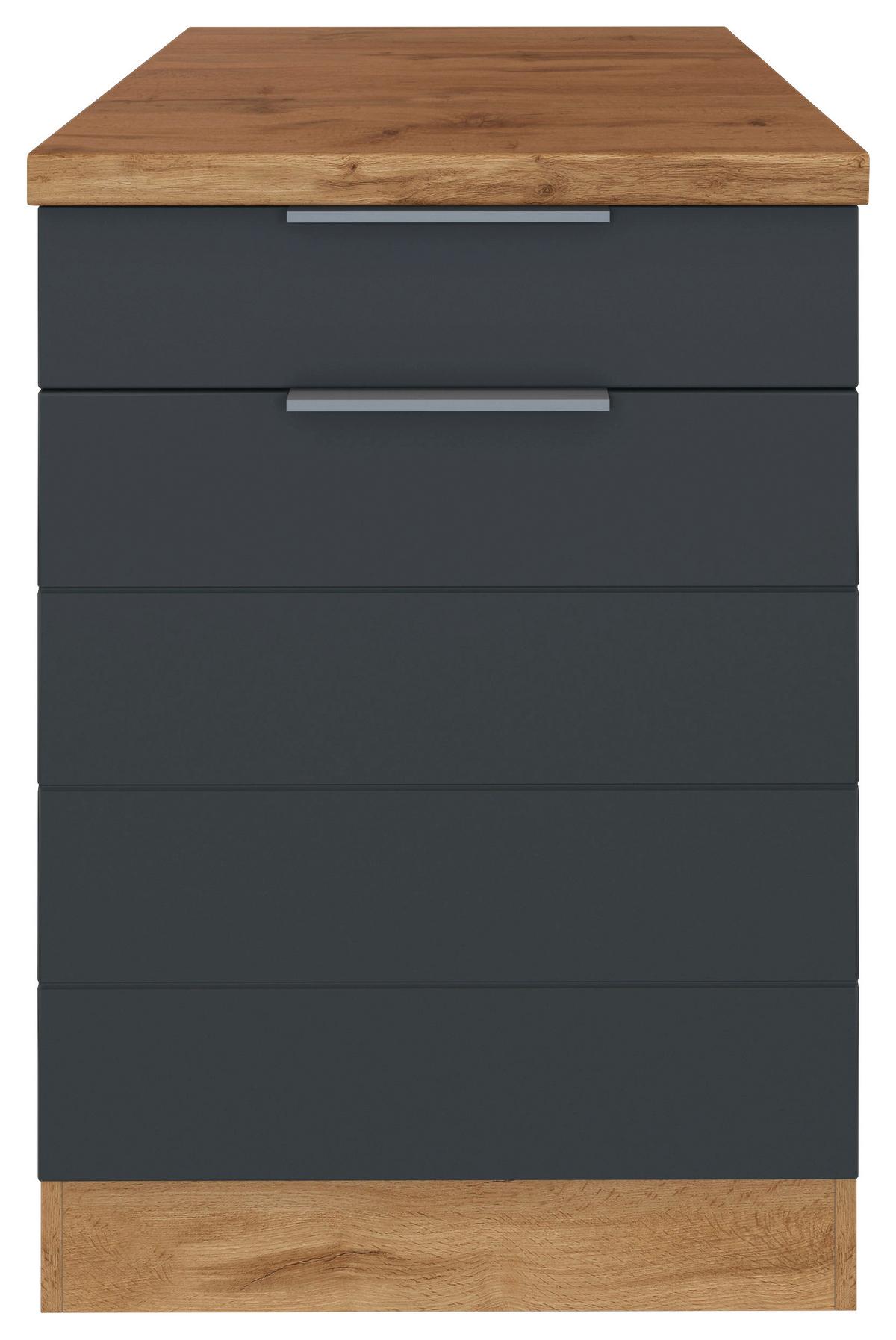 Küchenunterschrank Florenz 60 Cm Grau/eiche Dekor - Eiche Wotan/Grau, Design, Holzwerkstoff (60/86/60cm) - Held