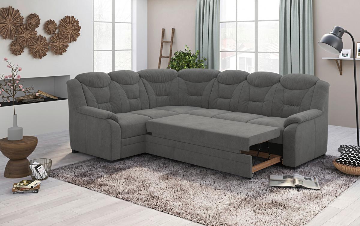 Ecksofa Marcus Anthrazit S: 211x263 cm - Anthrazit/Schwarz, Basics, Textil (211/263cm) - MID.YOU