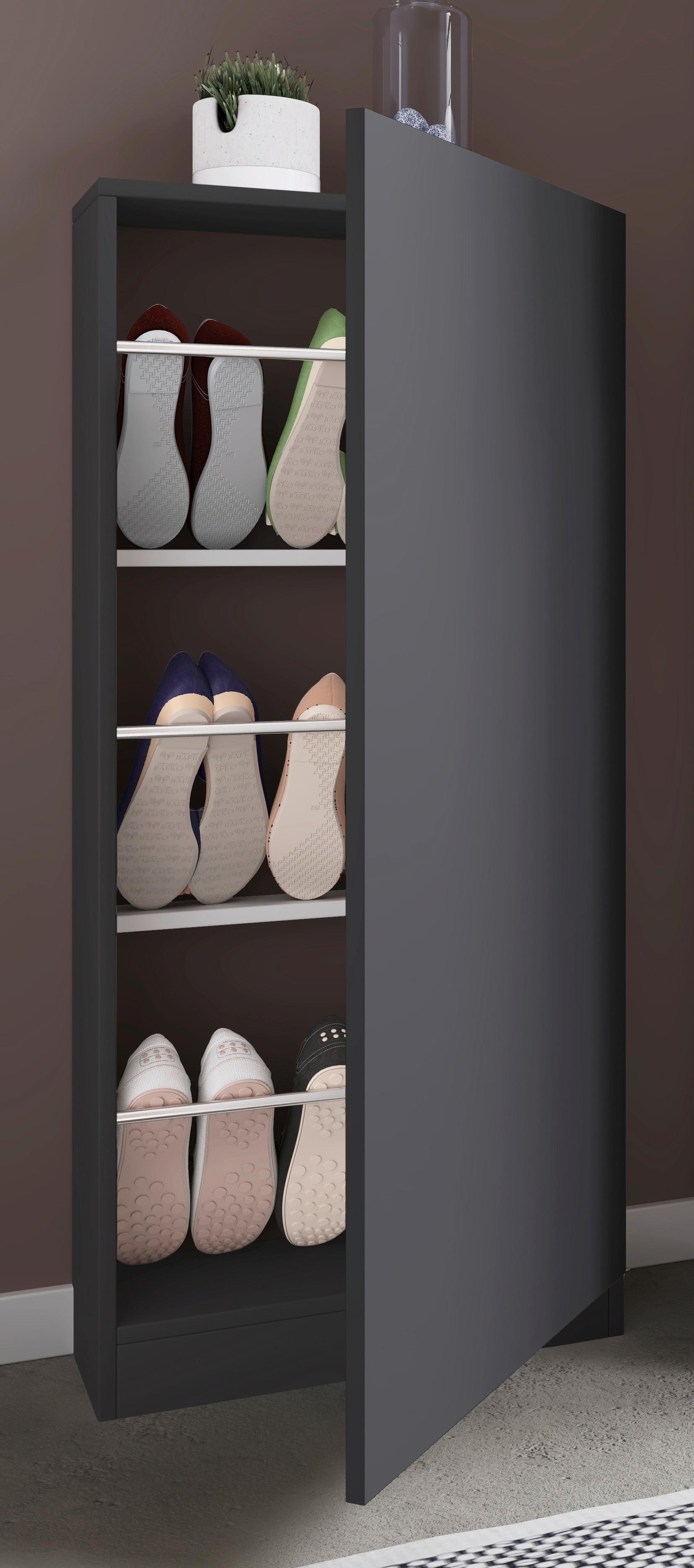 Schuhschrank Fulisa Anthrazit, 50 cm - Anthrazit, Design, Holzwerkstoff (50/112/17cm) - MID.YOU