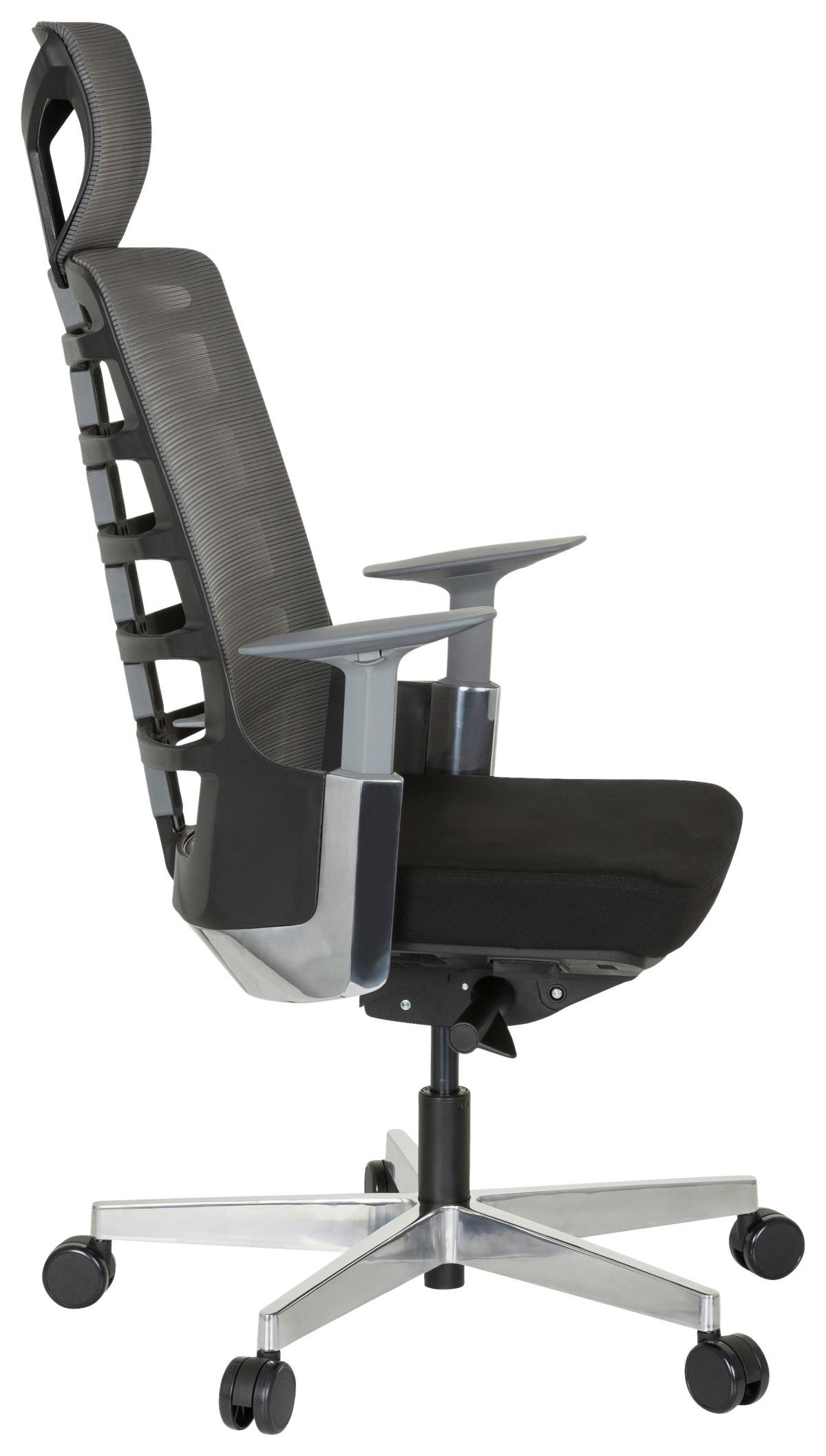 Drehstuhl Skarif Grau/Schwarz - Alufarben/Schwarz, MODERN, Kunststoff/Textil (64/128/62cm) - MID.YOU