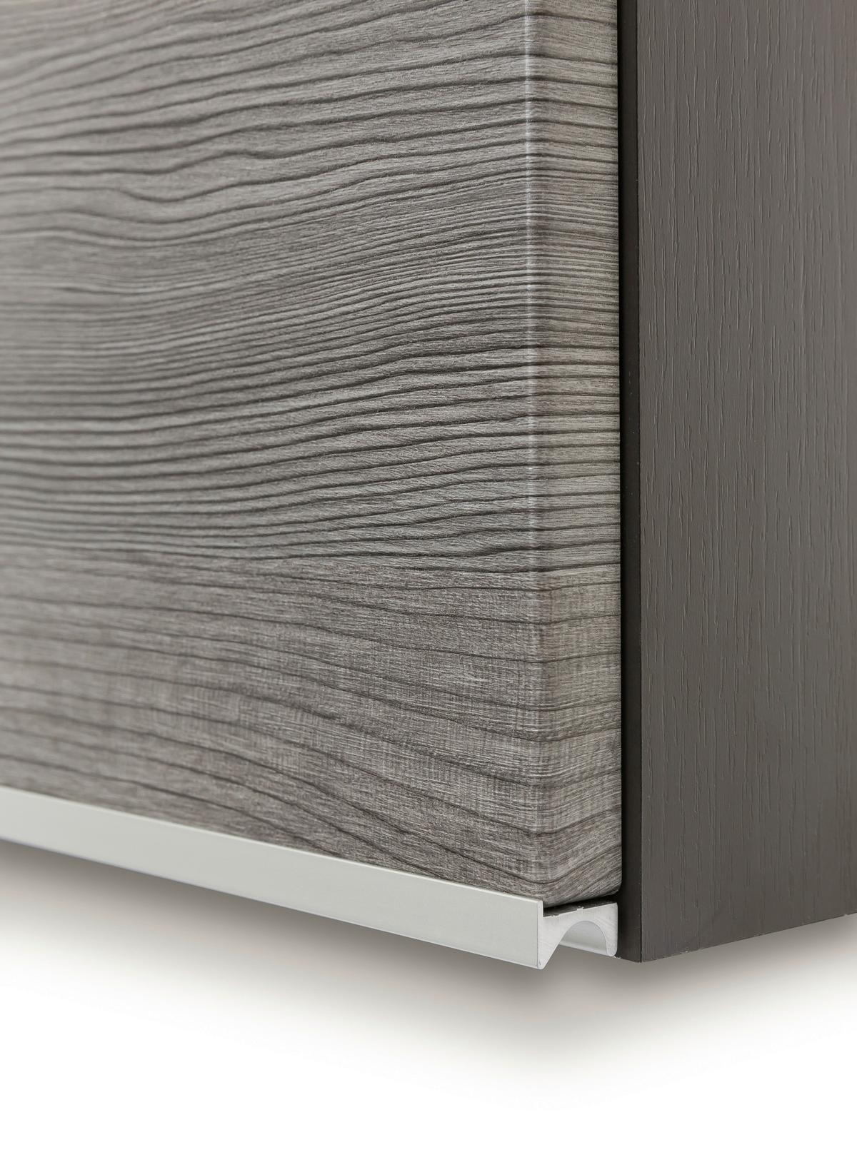 Hängeschrank Arezzo B: 40 Cm, Graphit/eiche Dekor Mit Drehtür - Graphitfarben/Silbereichenfarben, Basics, Holzwerkstoff (40/64/20cm) - Held