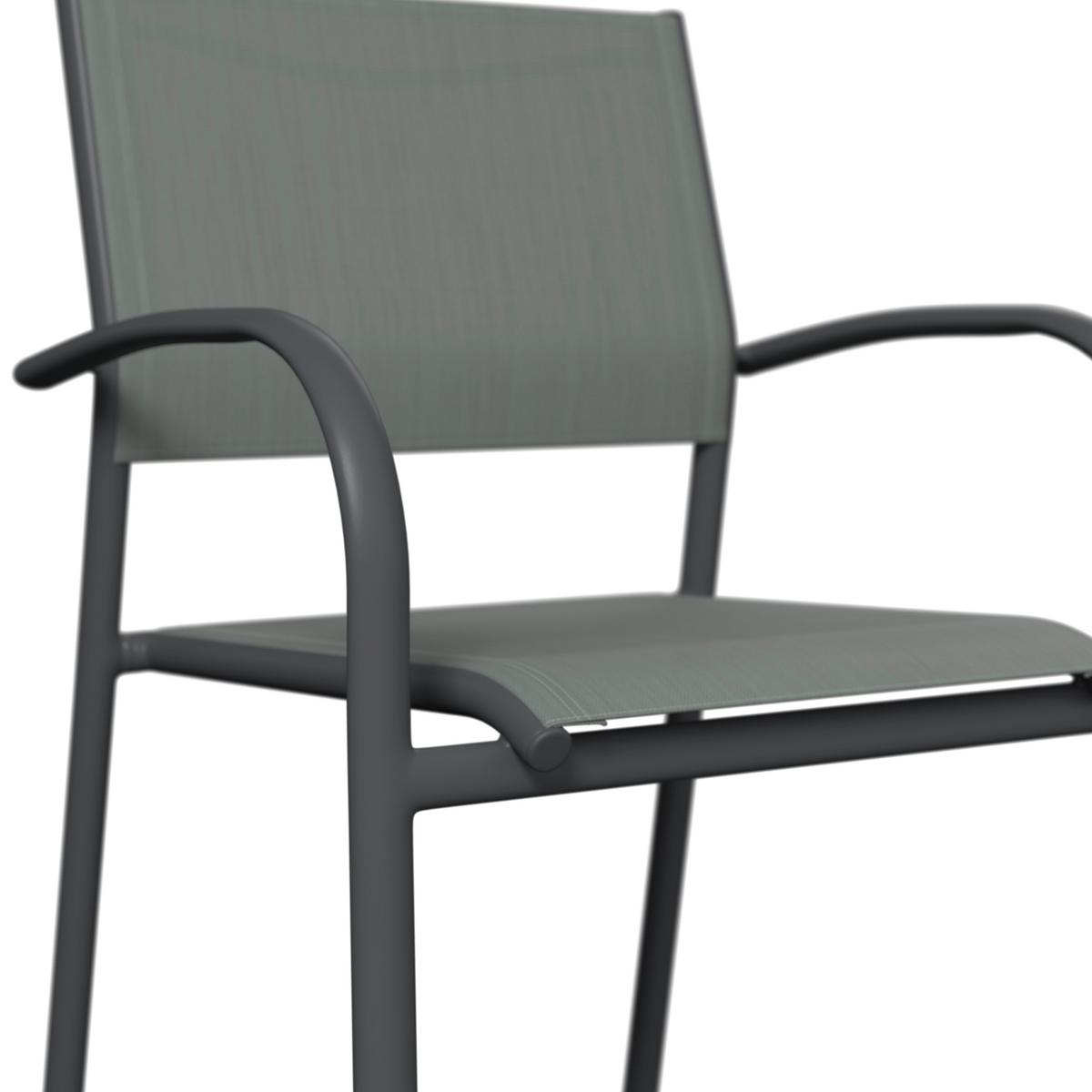 Gartensessel Paris - Anthrazit/Weiß, MODERN, Textil/Metall (57/85/57cm) - Beldano