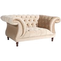 CHESTERFIELD-SESSEL IVETTE - Sandfarben/Nussbaumfarben, Design, Textil (167/80/100cm) - Max Winzer