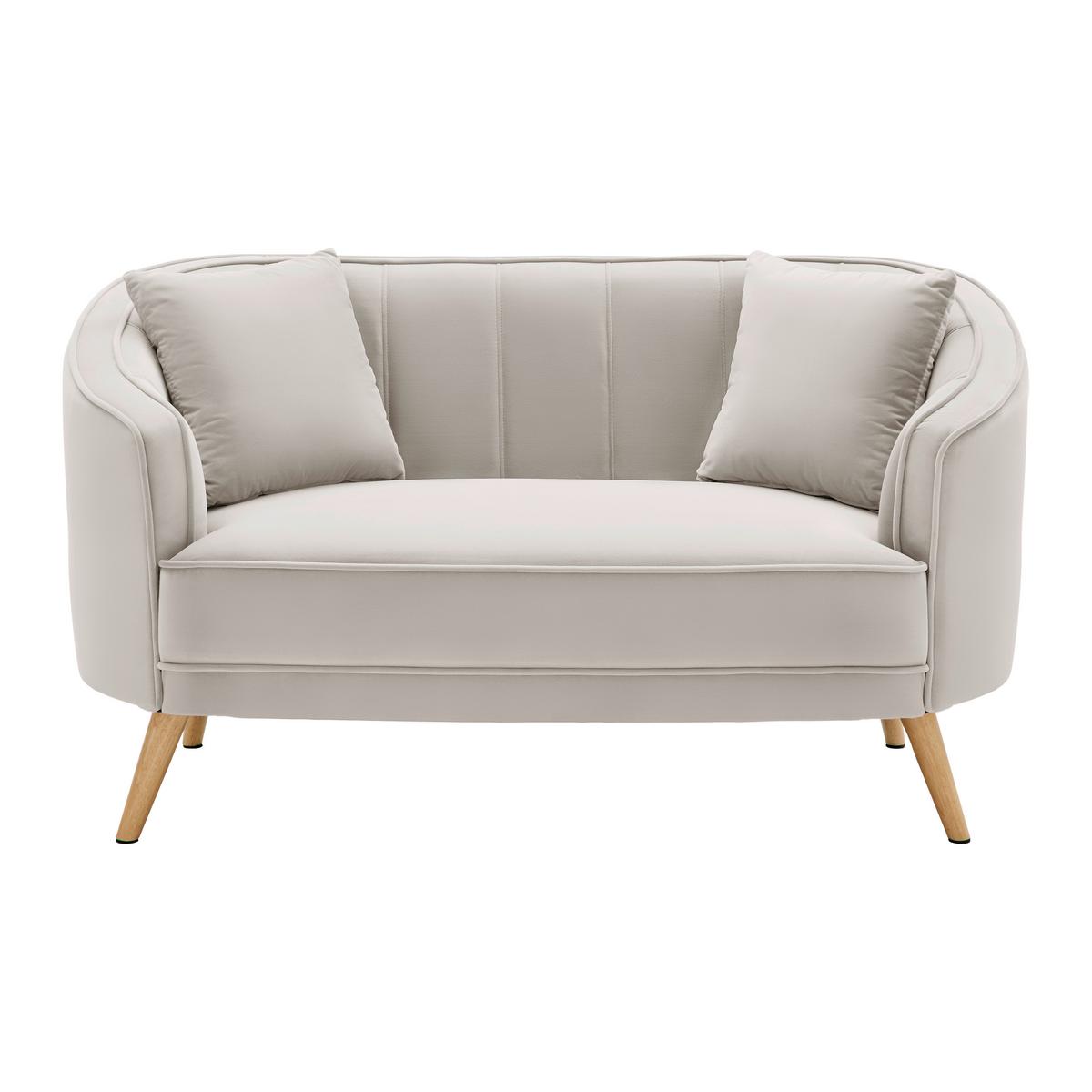 Pohovka HOPE béžová - přírodní barvy/šedobéžová, Moderní, dřevo/textil (141/77/73cm) - Bessagi Home