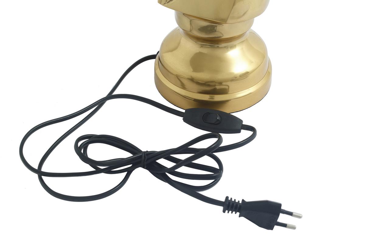 Tischleuchte Shah 100 Weiß/goldfarben B. 14 Cm - Goldfarben/Weiß, Basics, Textil/Metall (40/14/62cm) - Kayoom