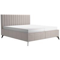 Manželská postel Vivien 2, 160x200, krémová - černá/krémová, Moderní, dřevo/textil (160/200cm)