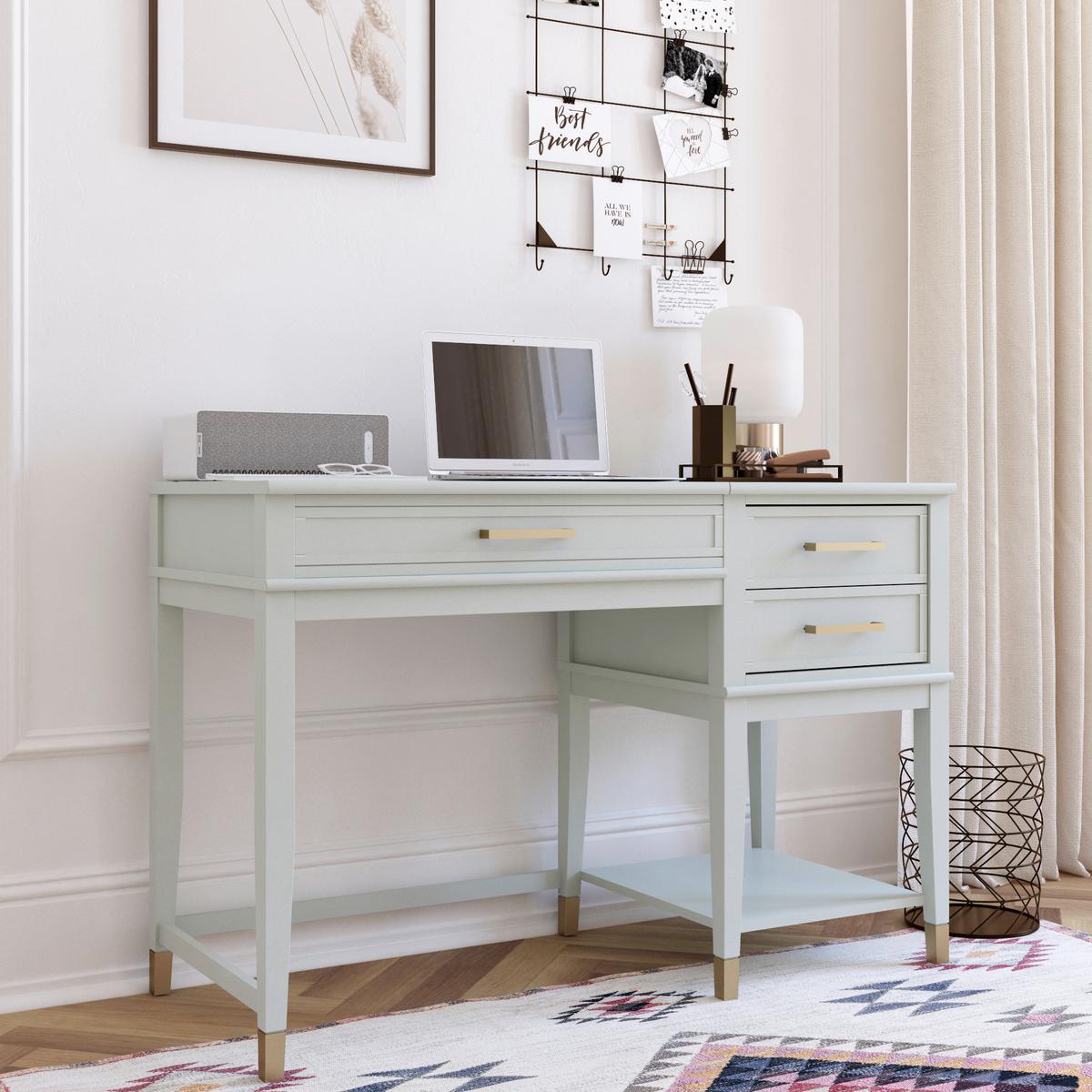 Schreibtisch Westerleigh Grün L: 115cm - Grün, Design, Holzwerkstoff/Metall (115/49/77cm) - MID.YOU