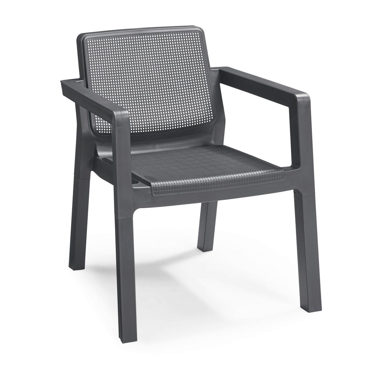 Gartengarnitur 4-tlg. Emily Kunststoff - Graphitfarben, Basics, Kunststoff (111/68/75cm) - Keter