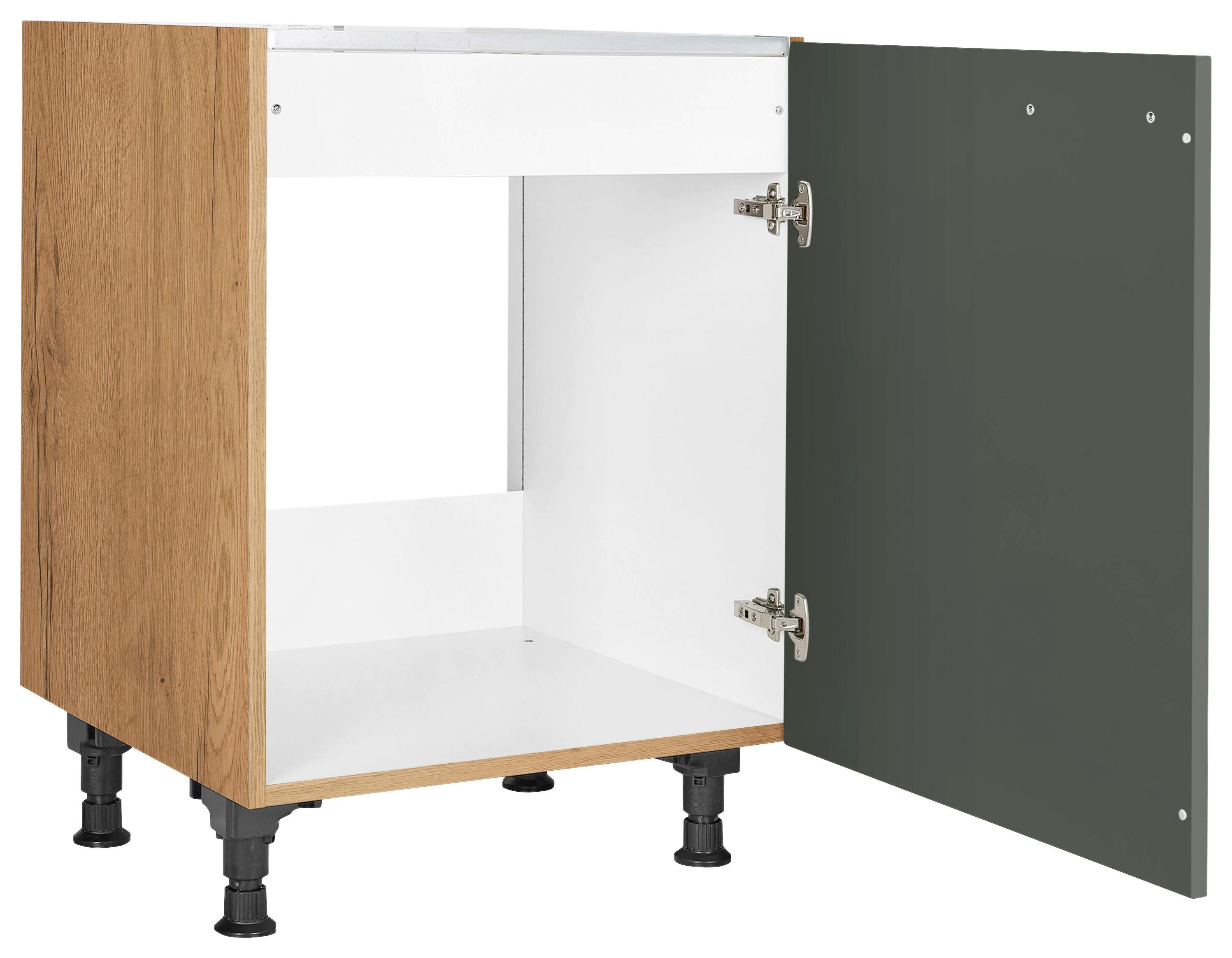 Spülenunterschrank Easytouch - Eichefarben/Grün, MODERN, Holzwerkstoff (60/57/56cm) - Nobilia