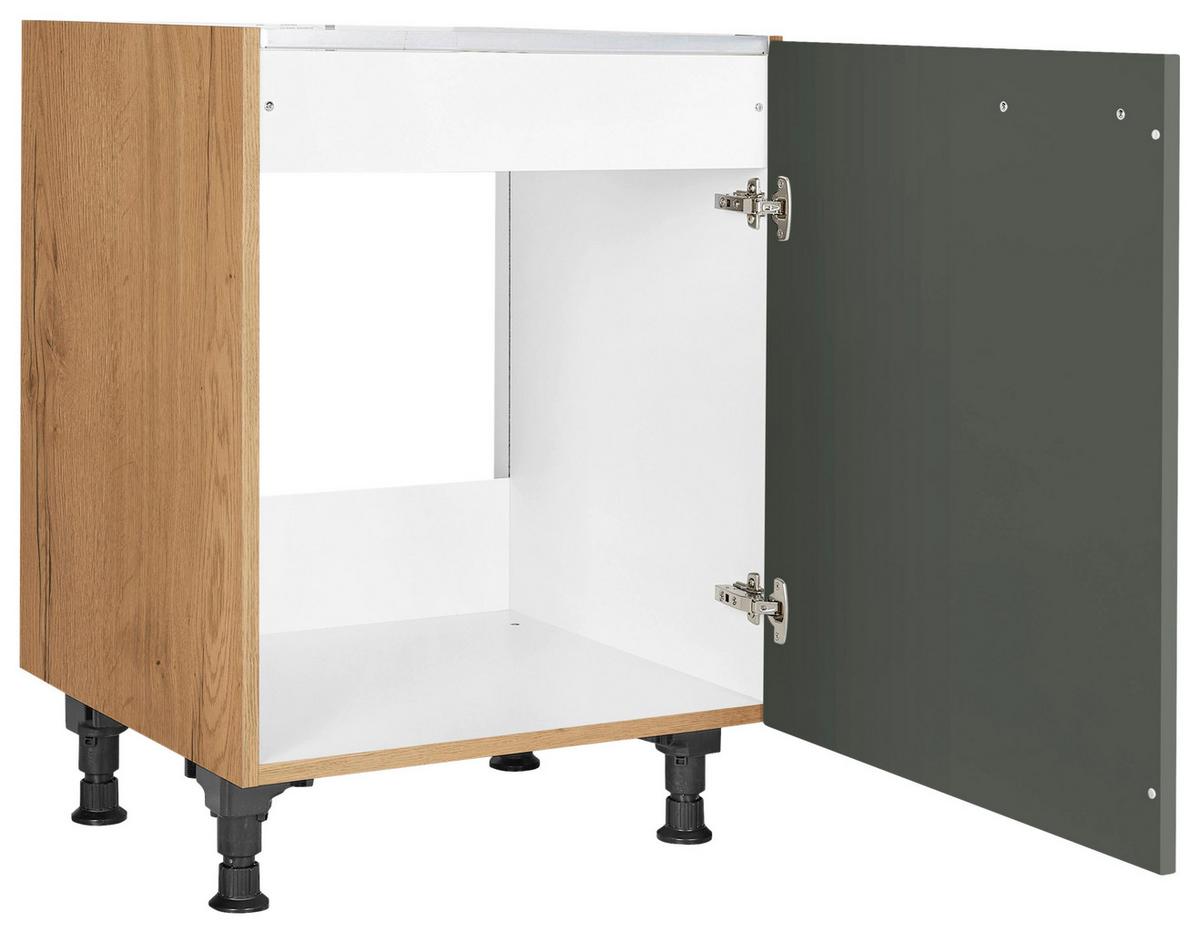 Spülenunterschrank Easytouch - Eichefarben/Grün, MODERN, Holzwerkstoff (60/57/56cm) - Nobilia