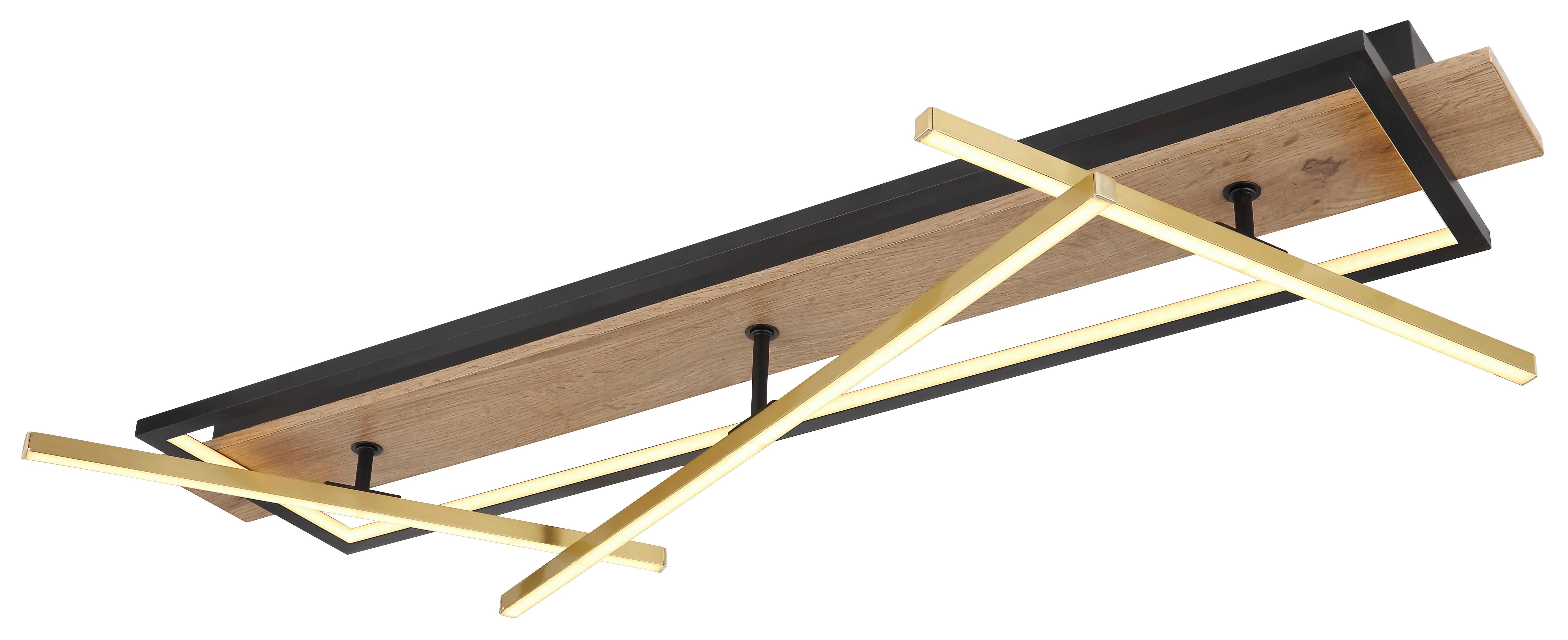 Led Mennyezeti Lámpa 67296d2 - sötétbarna/fekete, Design, műanyag/faalapú anyag (100/60,5/11,5cm) - Globo