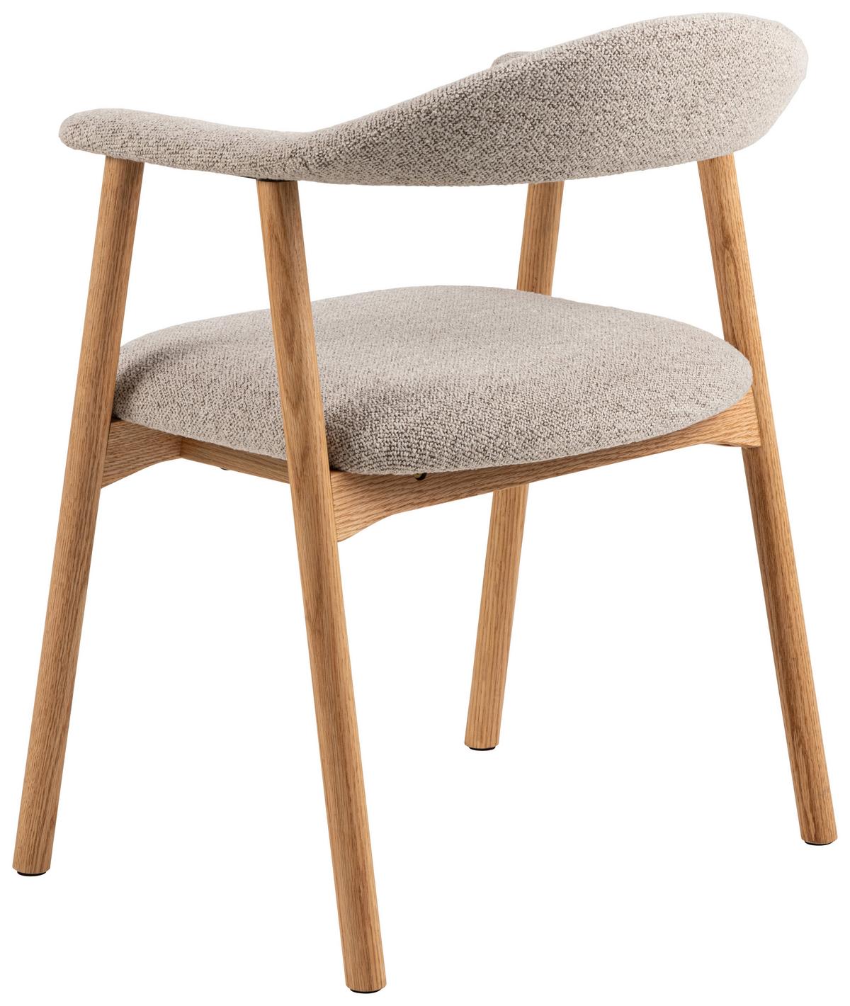 Armlehnstuhl Addi - Eichefarben/Beige, Trend, Holz/Textil (56/75,5/54cm) - MID.YOU