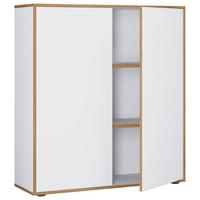 Aktenschrank Salia Weiß, Honigeiche B: 100 cm - Honigeiche/Weiß, Design, Holzwerkstoff (100/110/33cm) - MID.YOU