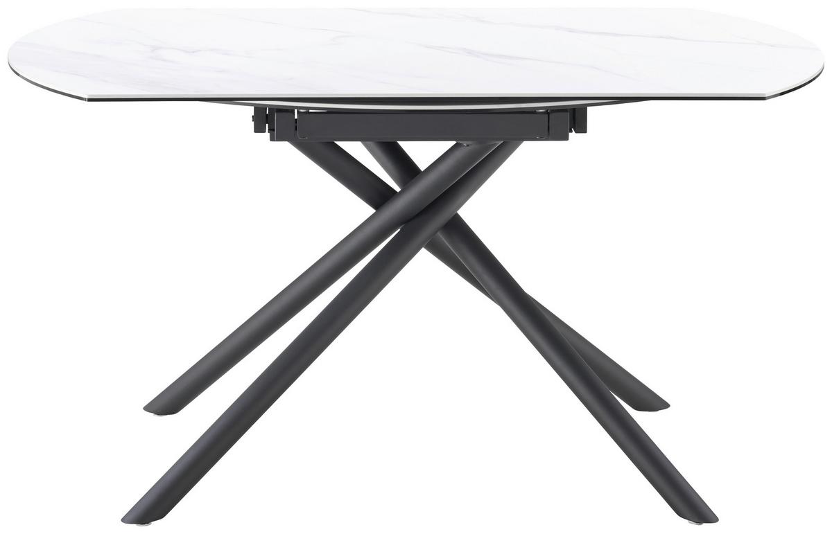 Esstisch Tiana - Schwarz/Weiß, LIFESTYLE, Glas/Keramik (90-140/76/140cm) - MID.YOU