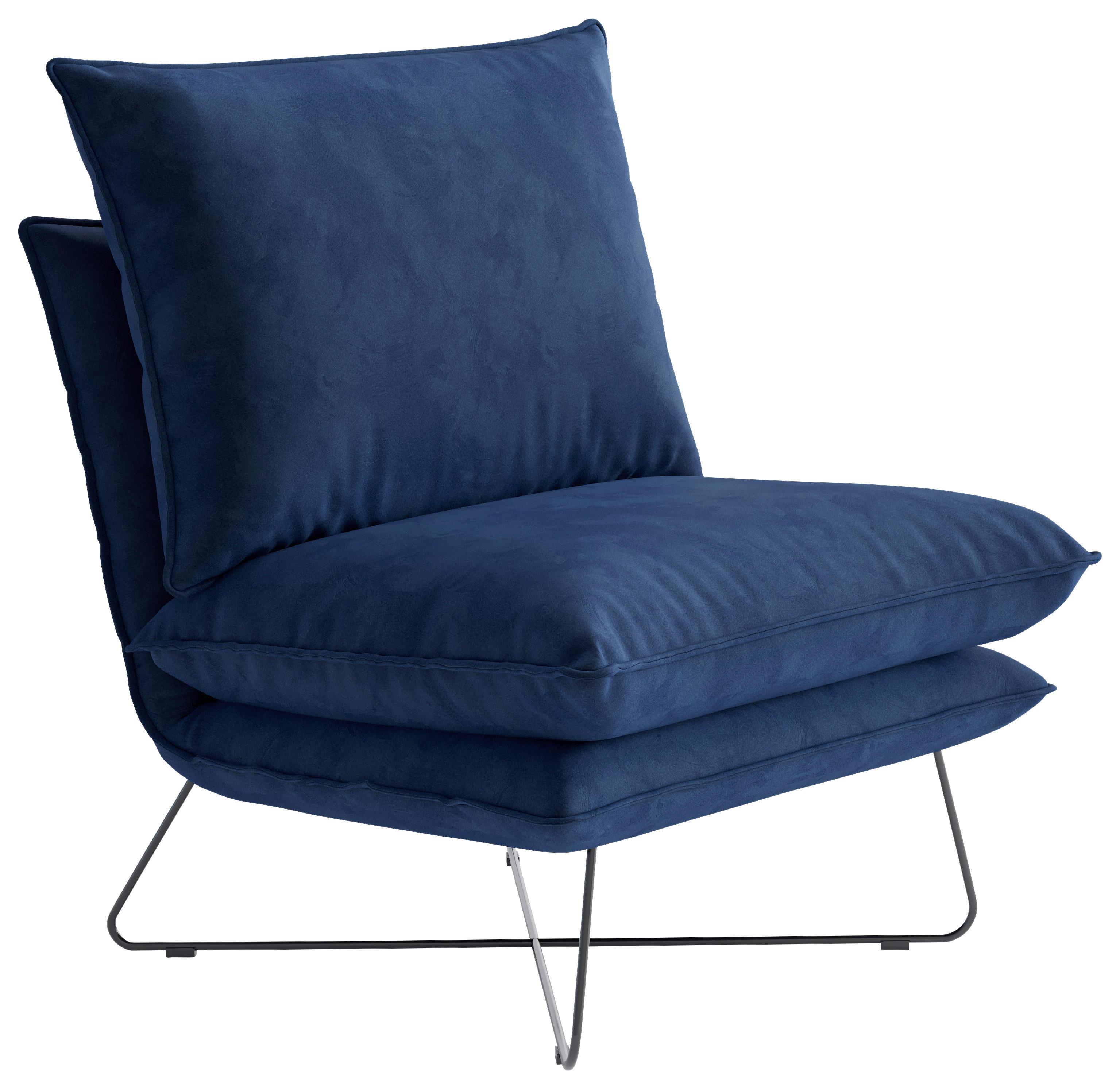 Sessel Skyline - Royalblau, Design, Textil (72/84/90cm) - Livetastic