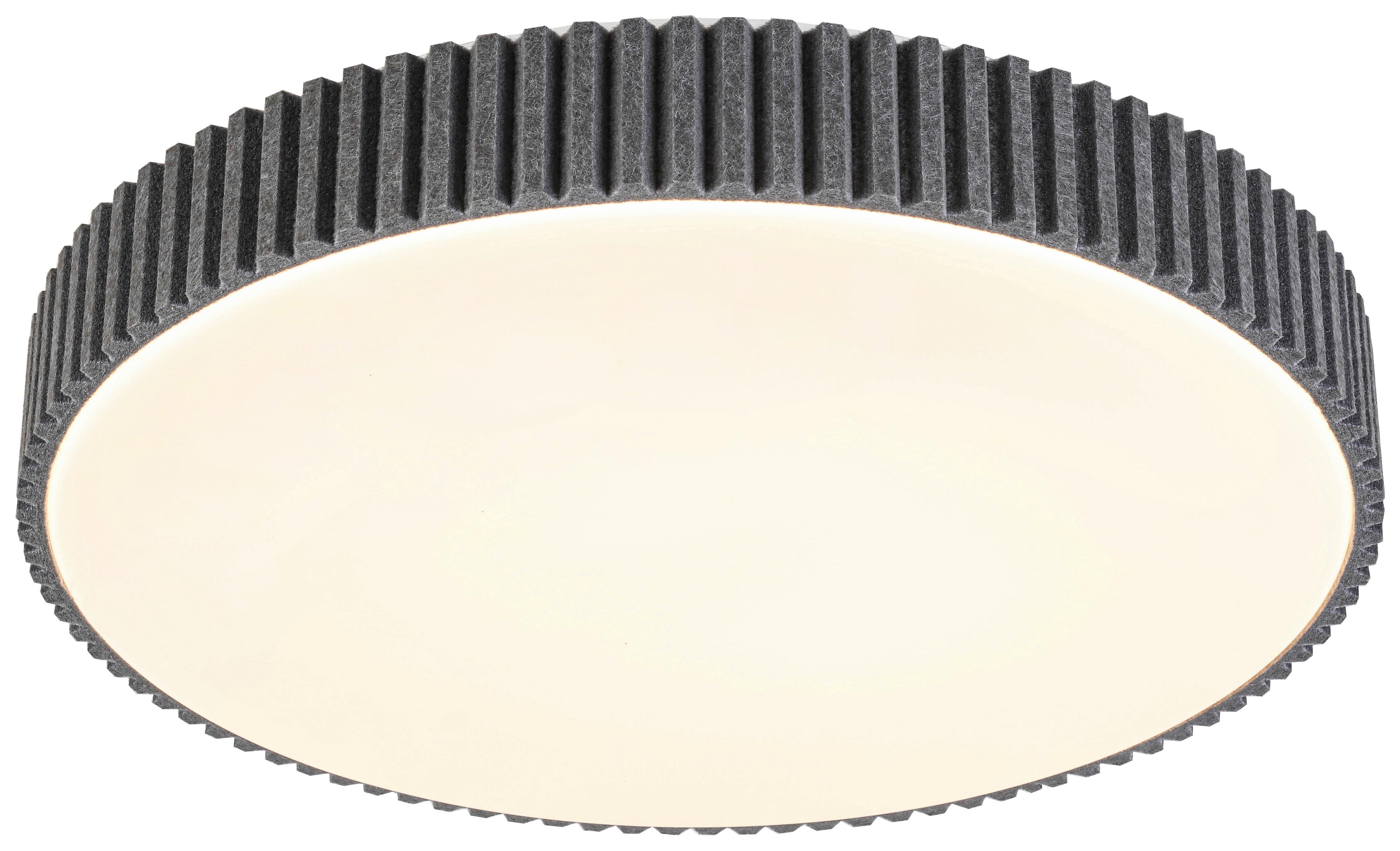 STROPNÉ LED SVIETIDLO FILZI - sivá/biela, Modern, kov/textil (40/8,5cm) - Mömax