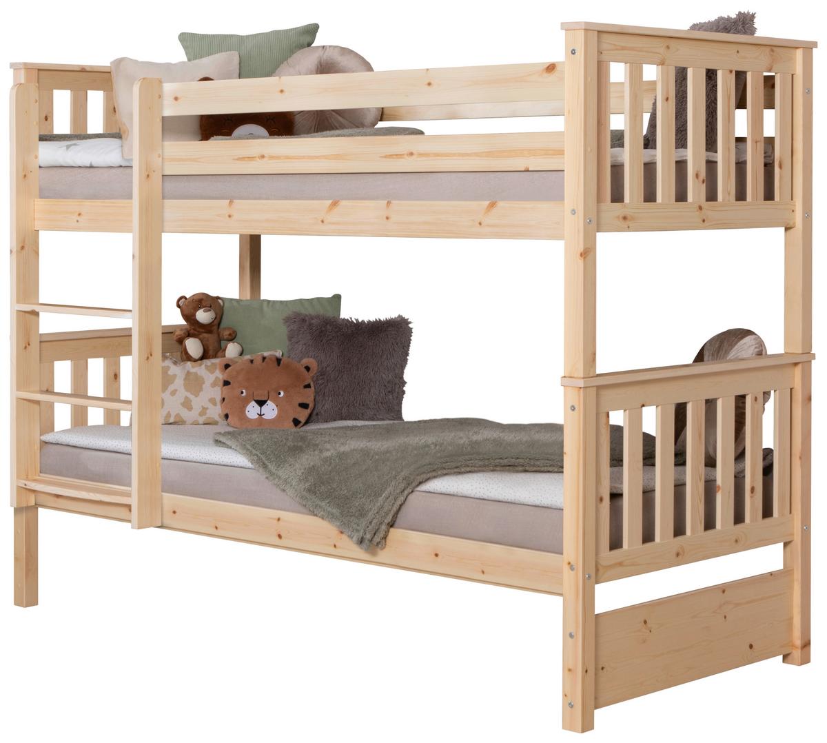 Etagenbett Sammy Kiefer Massiv 90 Cm M. Absturzsicherung - Naturfarben, MODERN, Holz (90/200cm) - MID.YOU