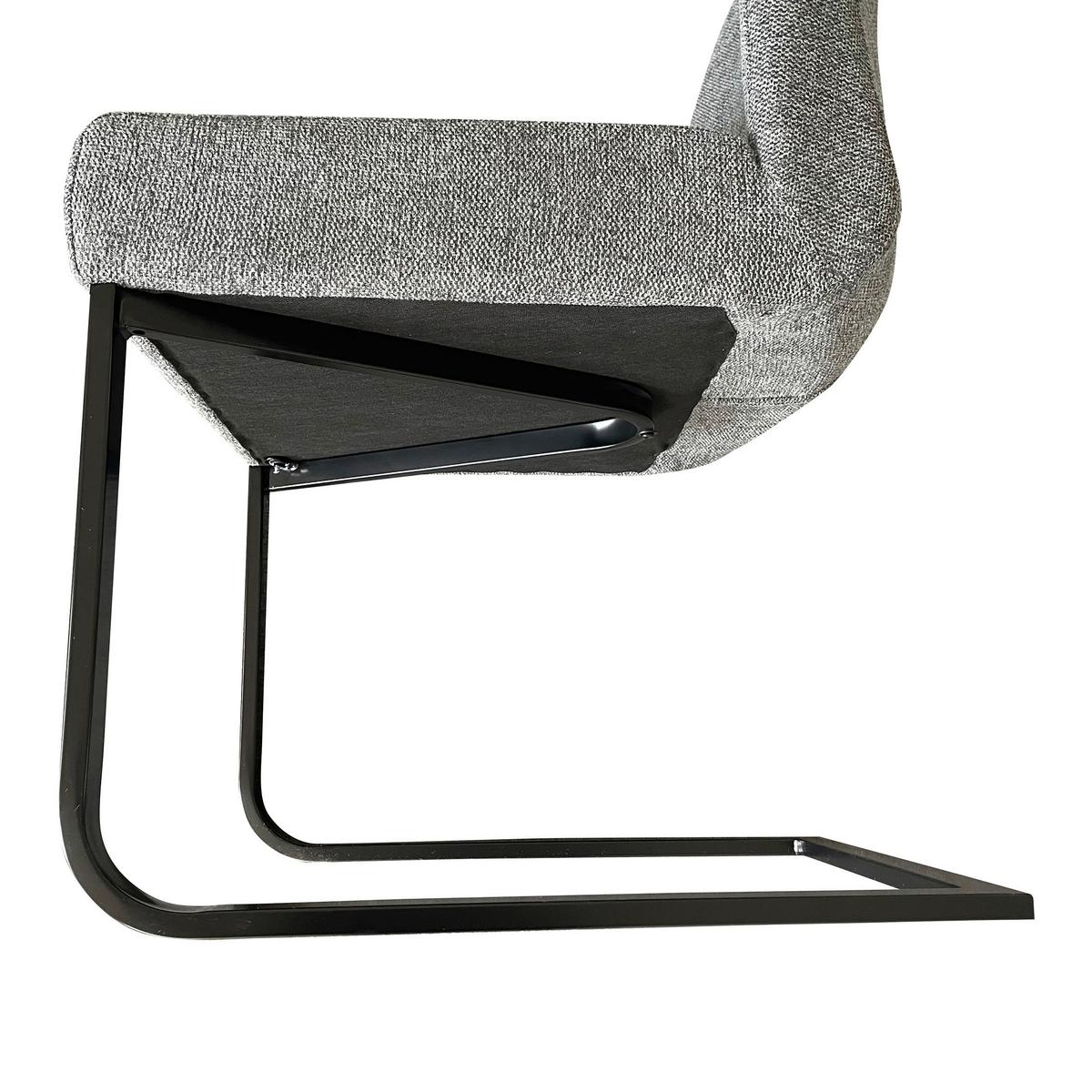 Schwingstuhl-Set Marlen XXL Dunkelgrau/Schwarz B: 47 cm - Dunkelgrau/Schwarz, LIFESTYLE, Textil/Metall (47/96/62cm) - MID.YOU