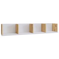 Wandregal Honsa Weiß, Honigeiche Dekor B: 97cm - Honigeiche/Weiß, Design, Holzwerkstoff (97/17/17cm) - MID.YOU