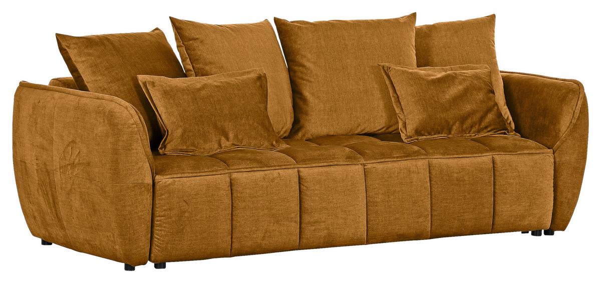 Schlafsofa Meyford - Senfgelb/Schwarz, KONVENTIONELL, Textil (250/70/118cm) - MID.YOU