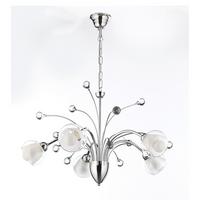 Kronleuchter 4775/5 - Chromfarben, KONVENTIONELL, Glas/Metall (60/110cm)