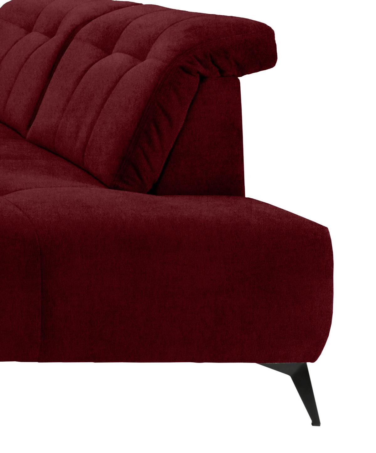 Ecksofa, Sitzvorzug Elektrisch Sano, Bordeaux, 180x337x200 cm - Bordeaux/Schwarz, MODERN, Textil (180/337/200cm) - Livetastic