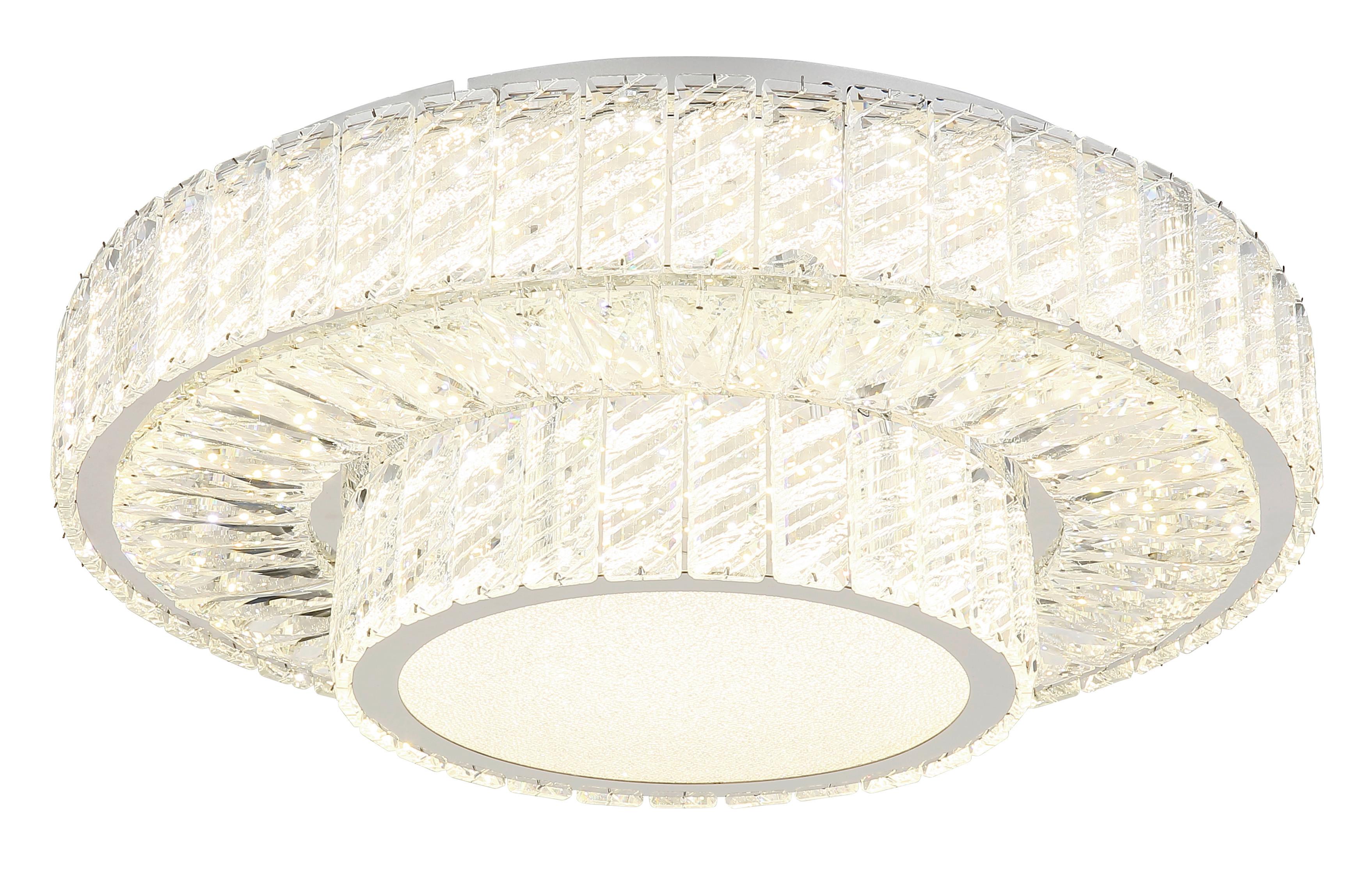 LED-Deckenleuchte 67162-50d - Klar/Chromfarben, KONVENTIONELL, Glas/Metall (50/17,3cm) - Globo