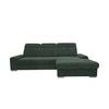 Rohová sedačka MALAGA, pravá, lesní zelená žinylka - barvy chromu/lesní zelená, Konvenční, kov/dřevo (286/203cm) - Ondega